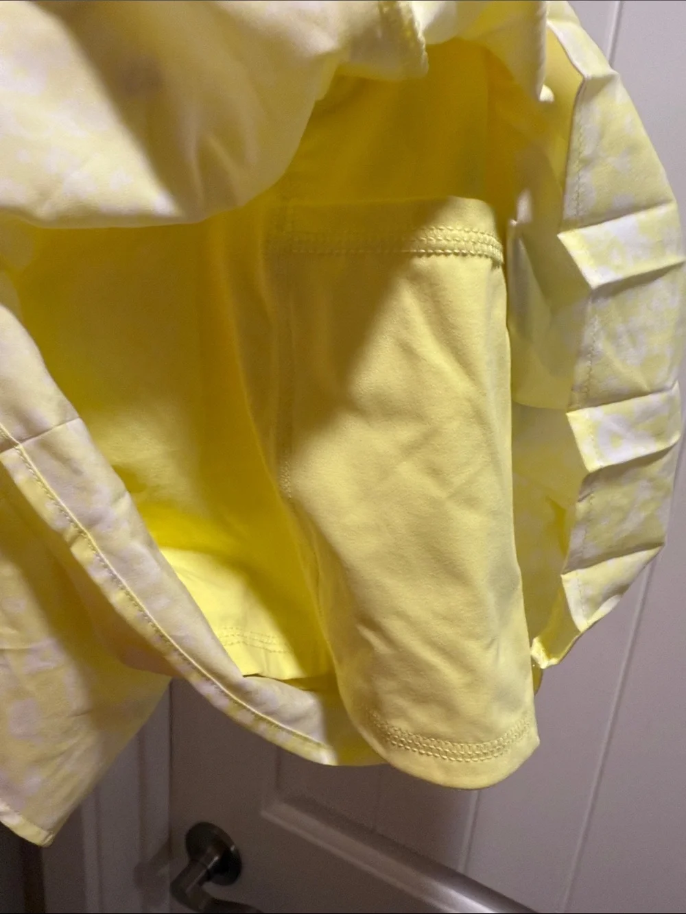 JoyLab Pale Yellow Floral Athletic Shorts with Built-In Shorts